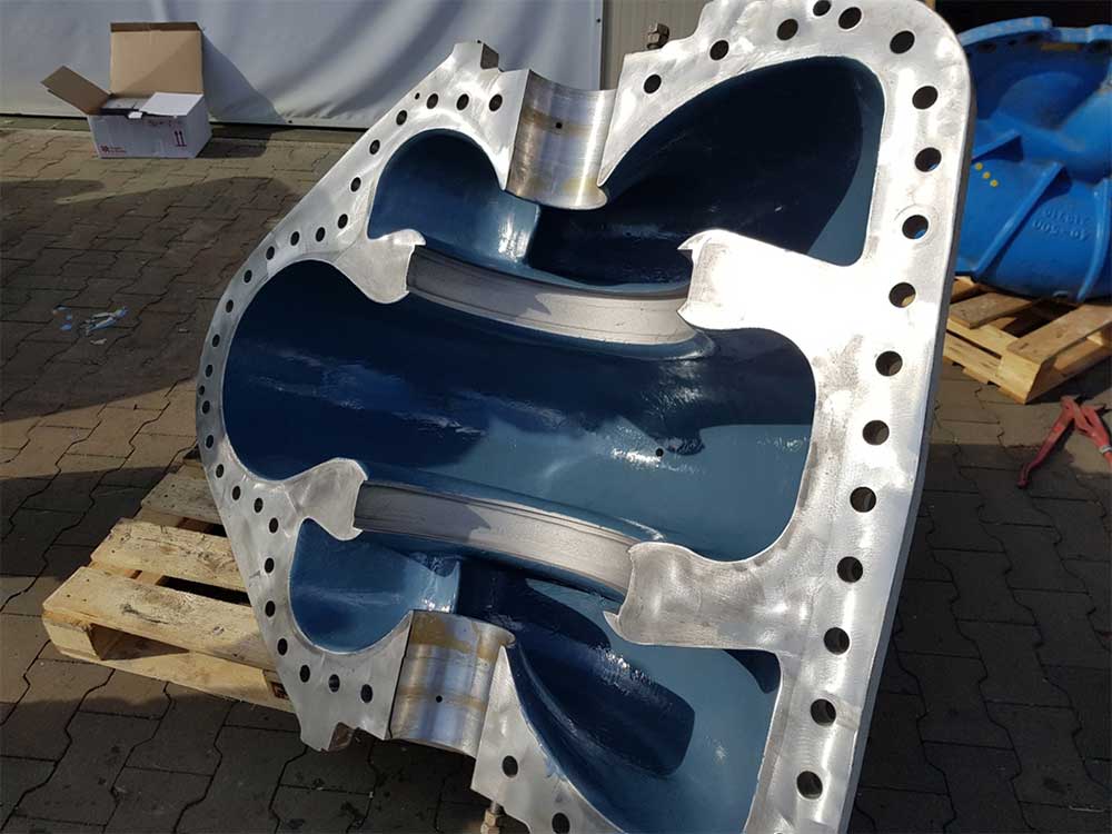 Cover of the MP1 pump after the application of ceramics